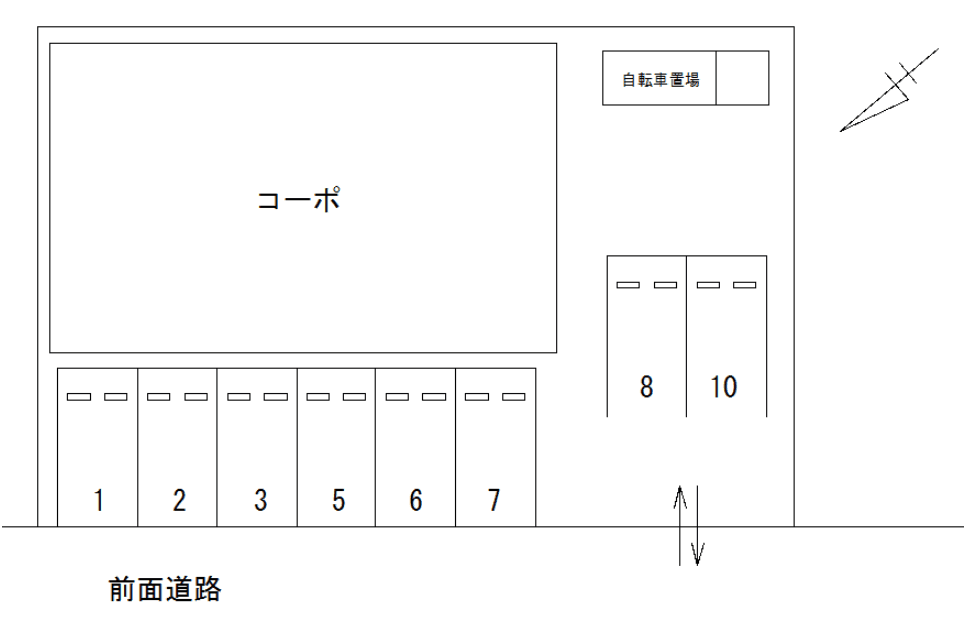 FKメロディア駐車場の駐車配置図