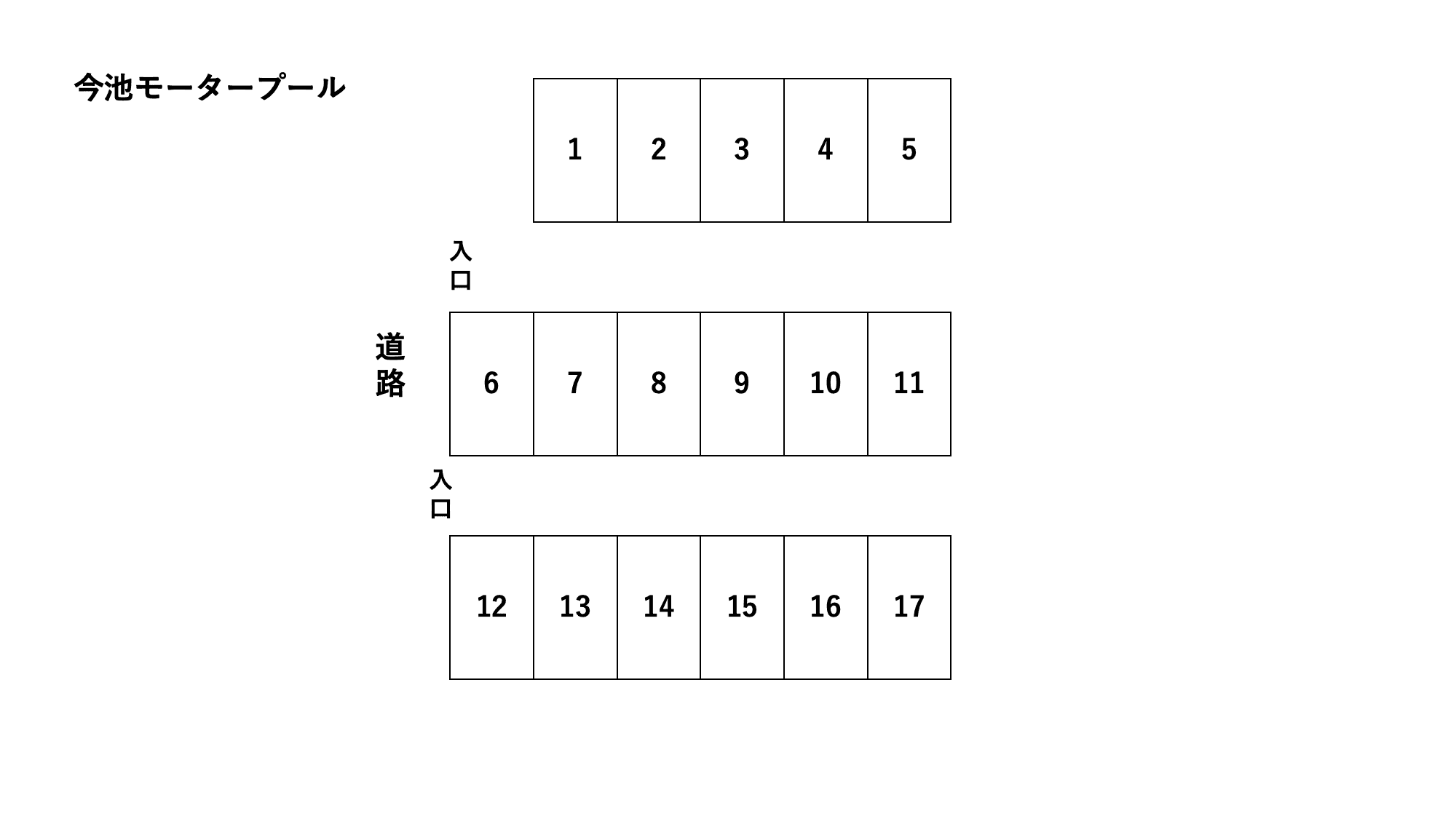 今池モータープールの駐車配置図