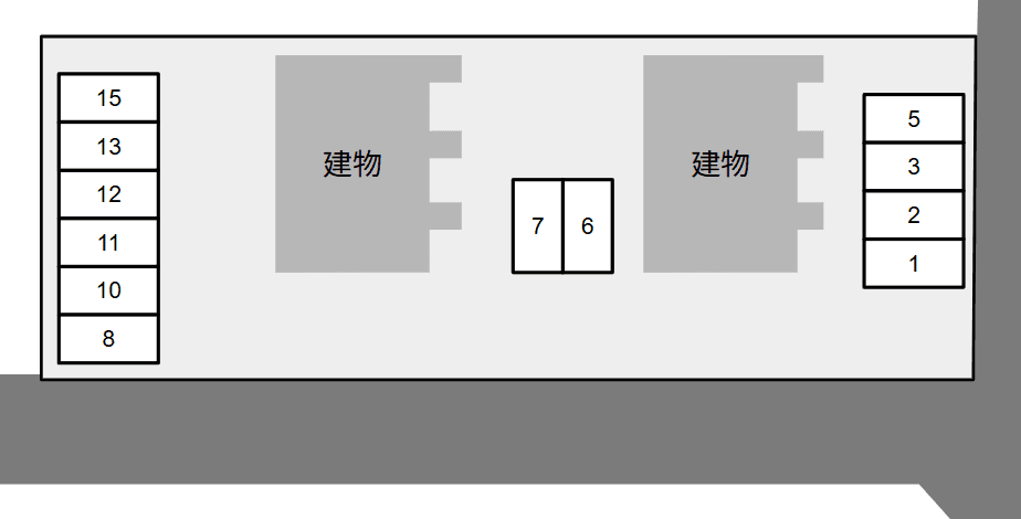 サンライズ・アサカⅡＡ・Ｂ別駐車場の駐車配置図