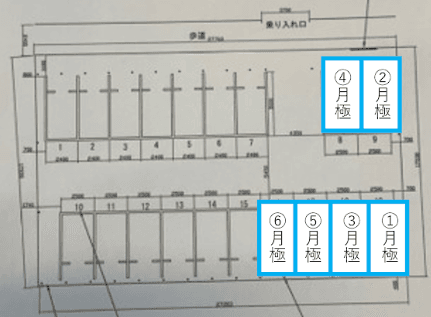 南大高駅前第１の駐車配置図