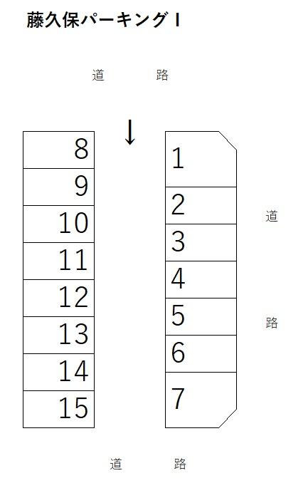 藤久保パーキングⅠの駐車配置図