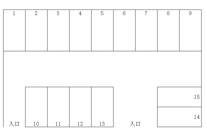 大沢第6月極駐車場の駐車配置図