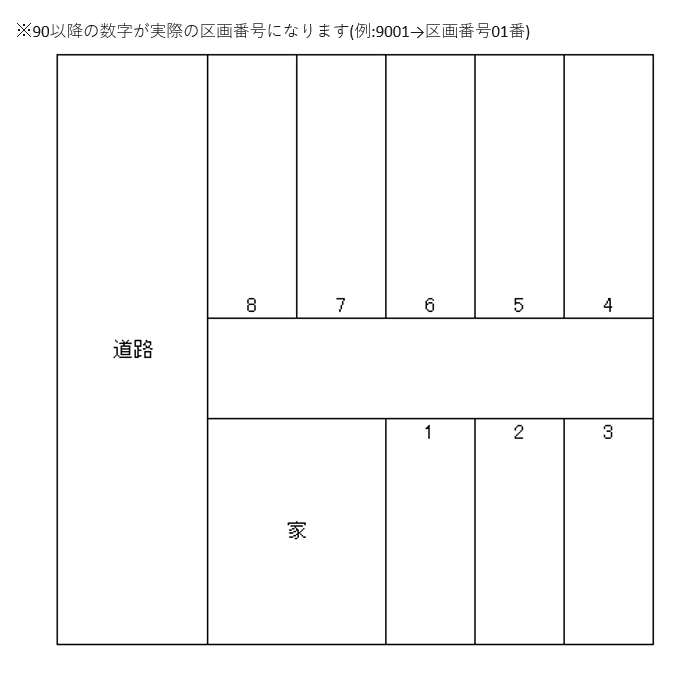 福栄駐車場の駐車配置図