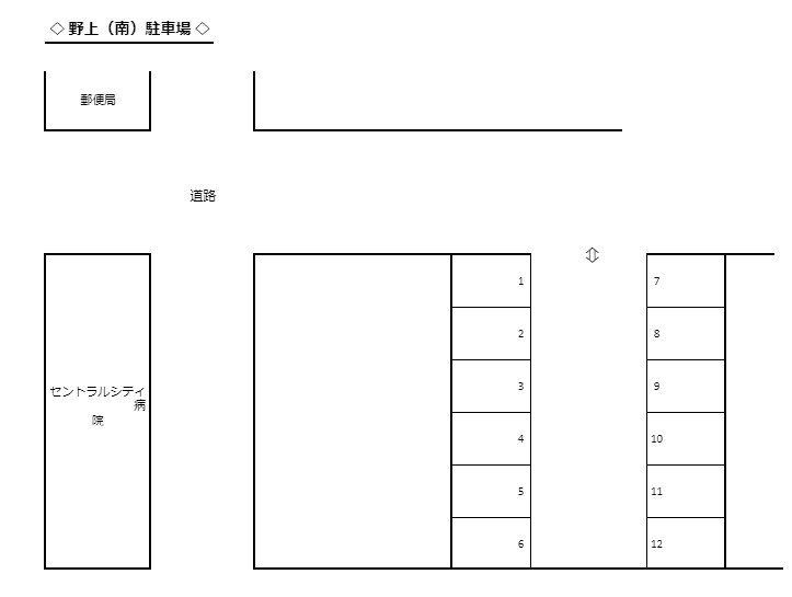 野上駐車場（南）　の駐車配置図