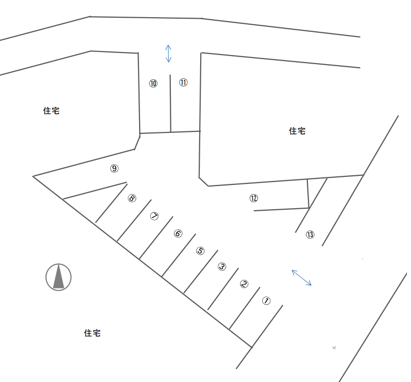 清水一丁目Ｃ駐車場の駐車配置図