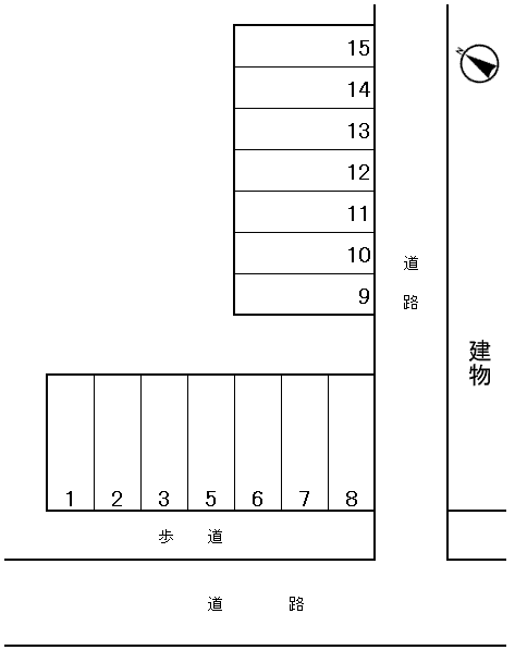 北丸之内駐車場の駐車配置図
