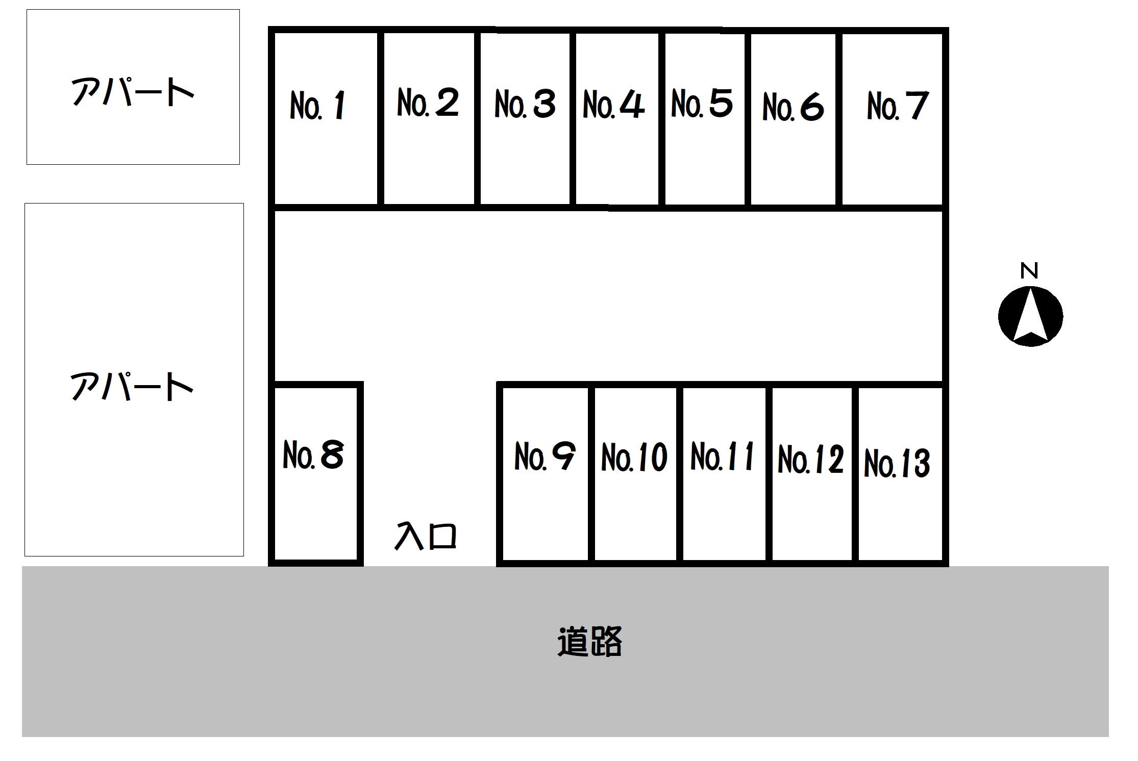 吉川様駐車場の駐車配置図