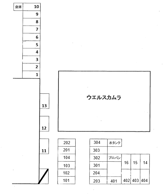 ウェルスカムラの駐車配置図