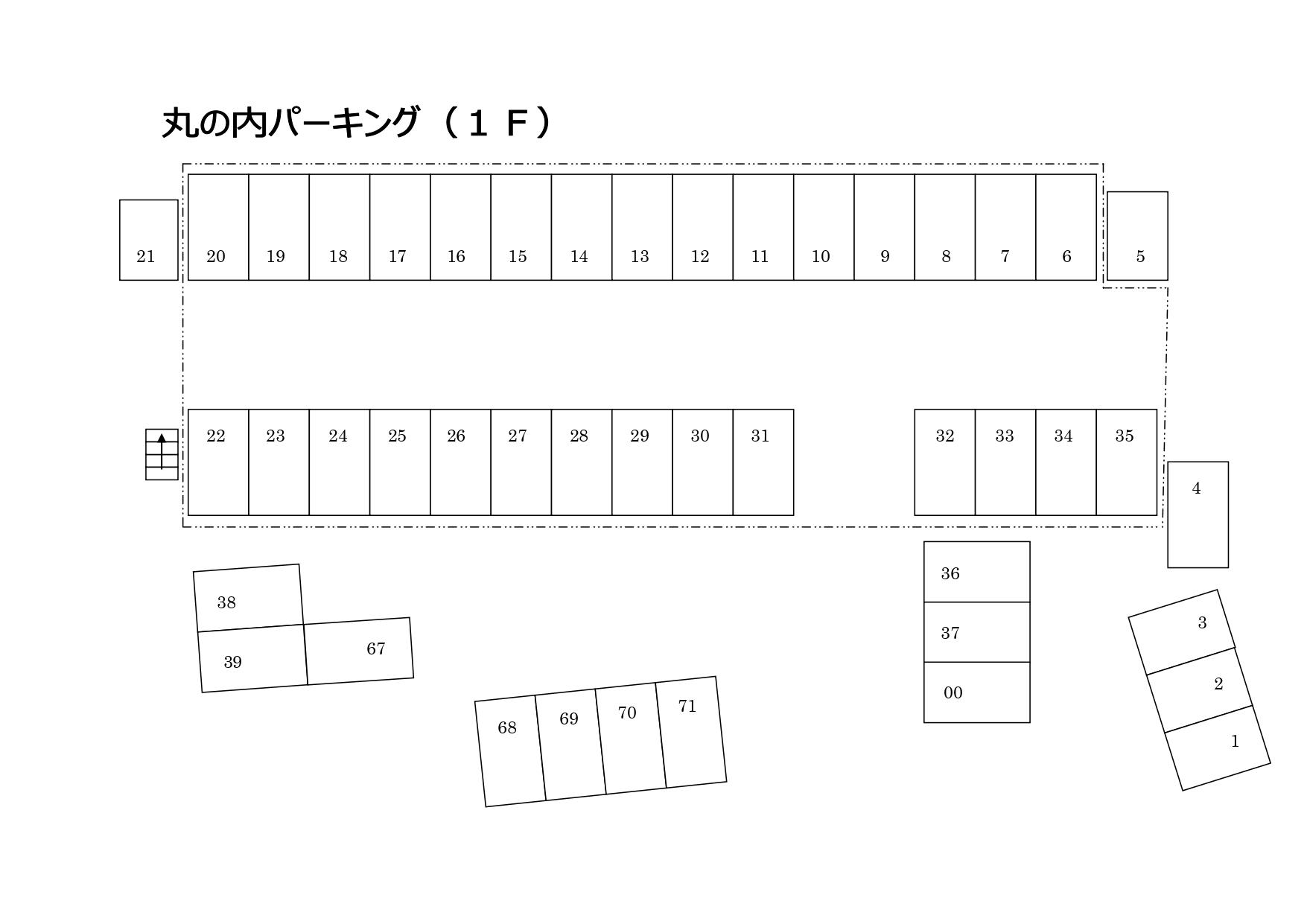 丸の内パーキングの駐車配置図