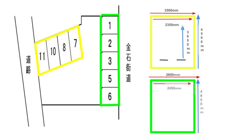 昭和町Ｔパーキングの駐車配置図