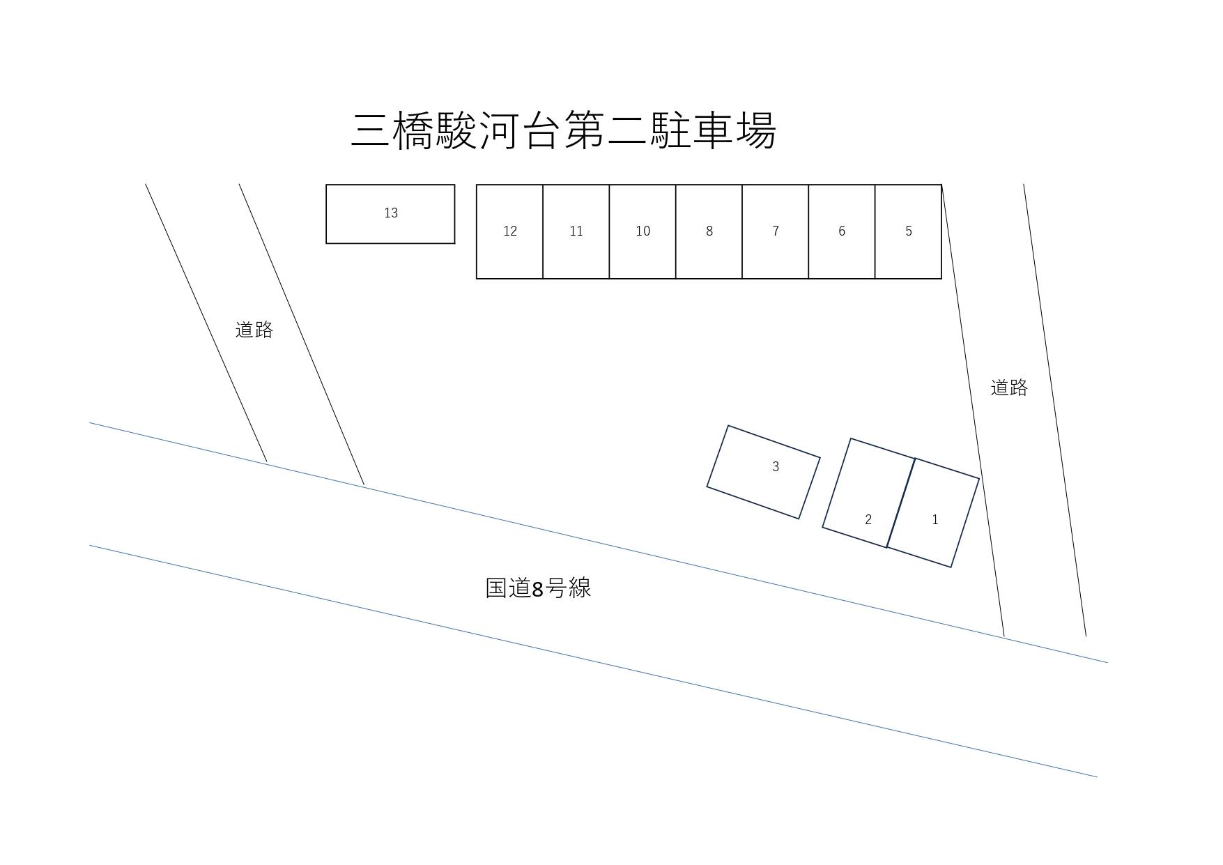 三橋駿河台第二駐車場の駐車配置図