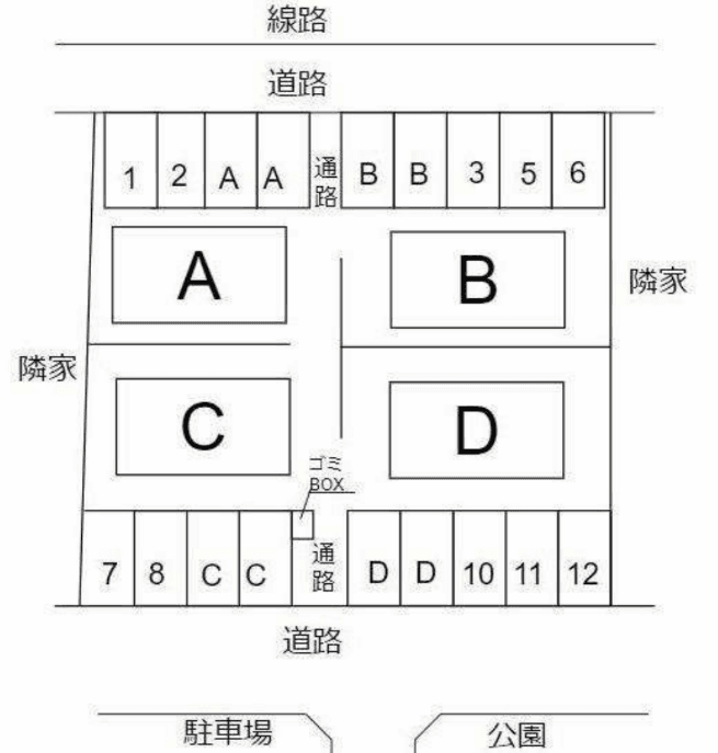 大森パーキングの駐車配置図