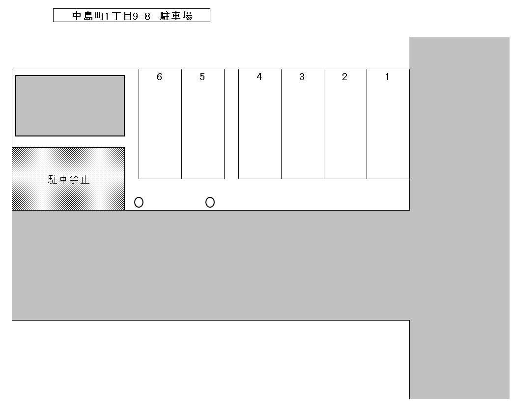 中島町1丁目9-8　駐車場の駐車配置図