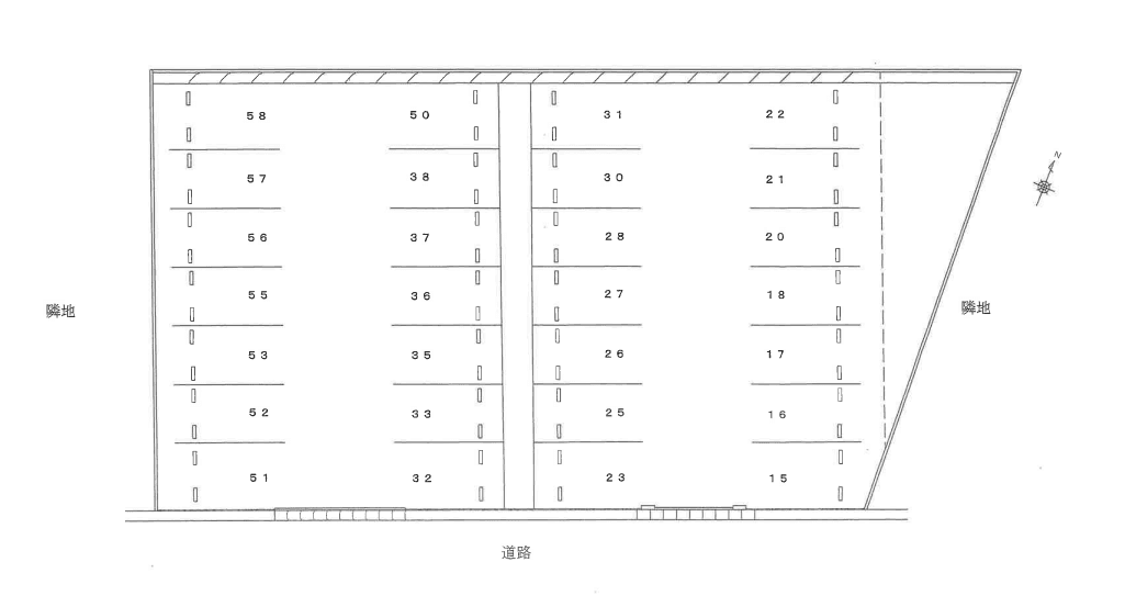 戸ヶ崎ウェストパーキングの駐車配置図