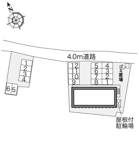 シャンドゥフルール(28060)　敷地外駐車場の駐車配置図