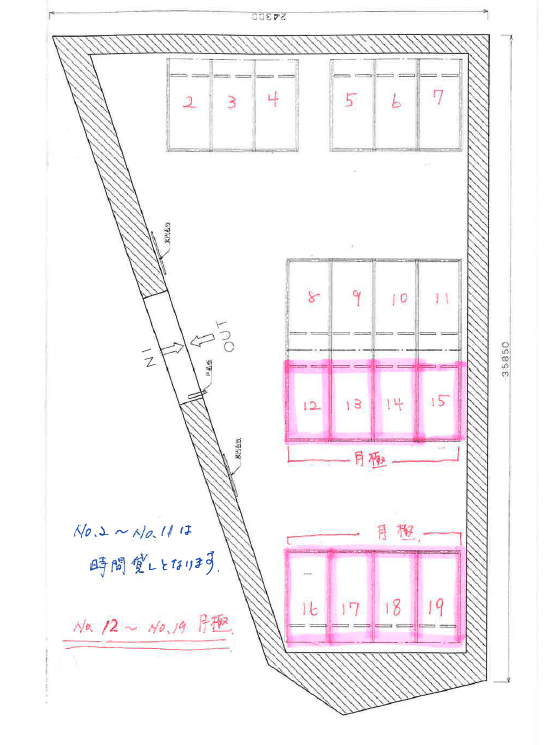 パーク８６川崎土橋第１の駐車配置図
