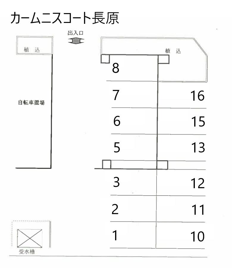 カームニスコート長原モータープールの駐車配置図