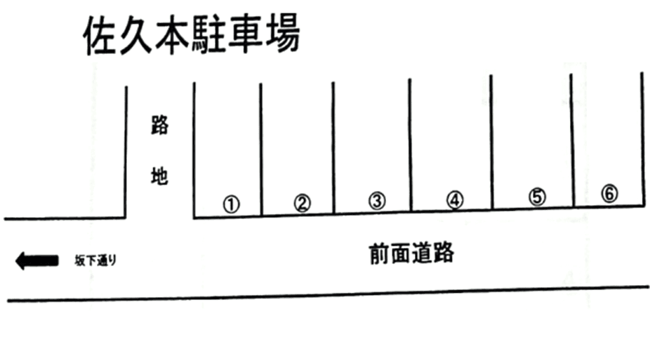 佐久本駐車場の駐車配置図