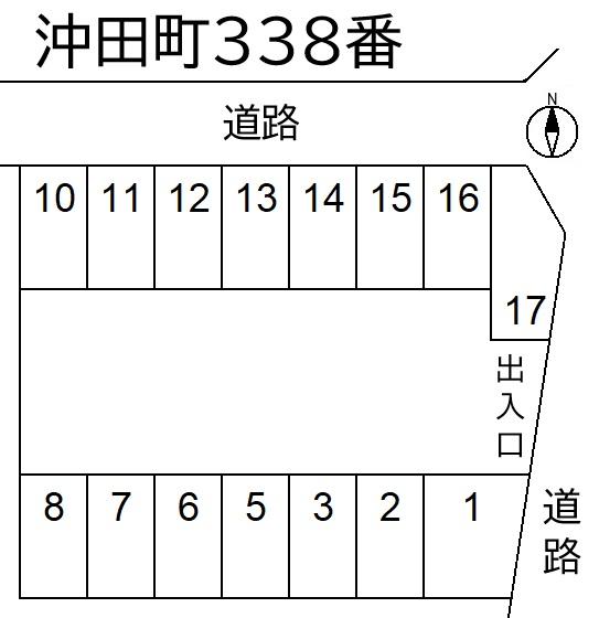 沖田町３３８番の駐車配置図