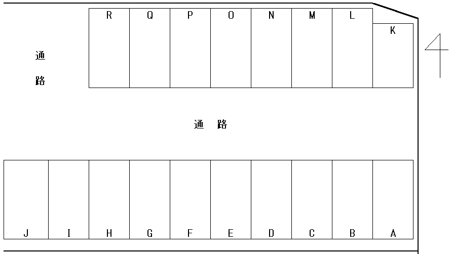 中岩田三丁目　大橋パーキングの駐車配置図