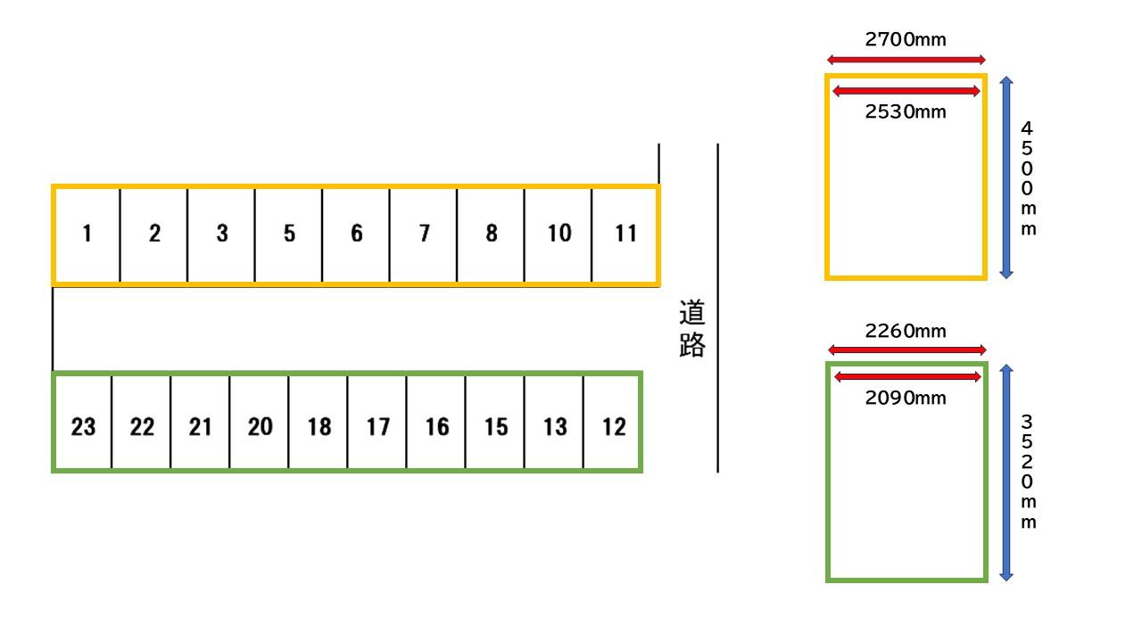 野町４丁目ＩＴ駐車場の駐車配置図