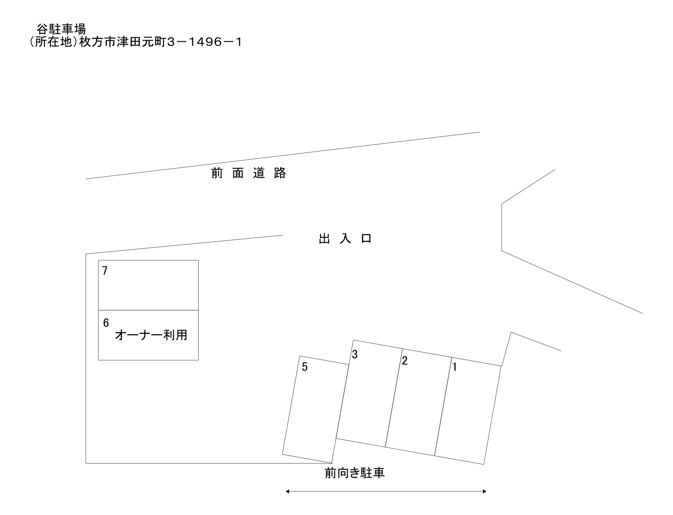 谷駐車場の駐車配置図