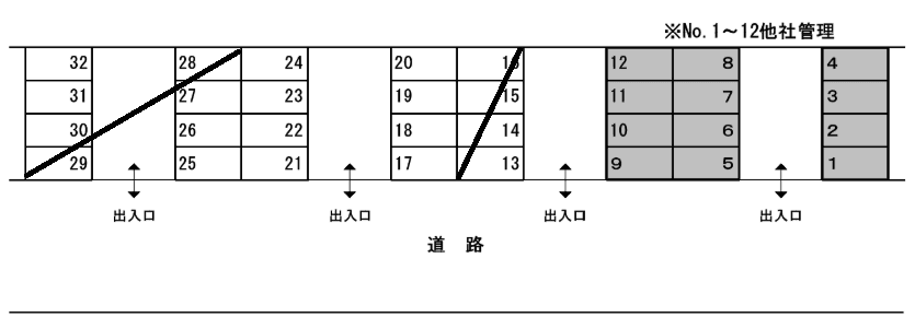 飯倉三原駐車場の駐車配置図