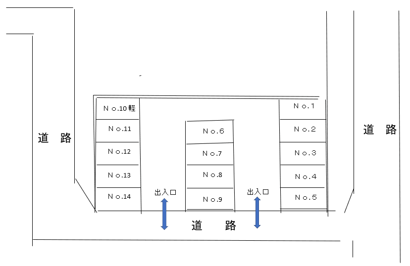 表町根本パーキングの駐車配置図