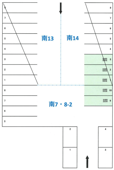 平和通8丁目南7･8-2駐車場の駐車配置図