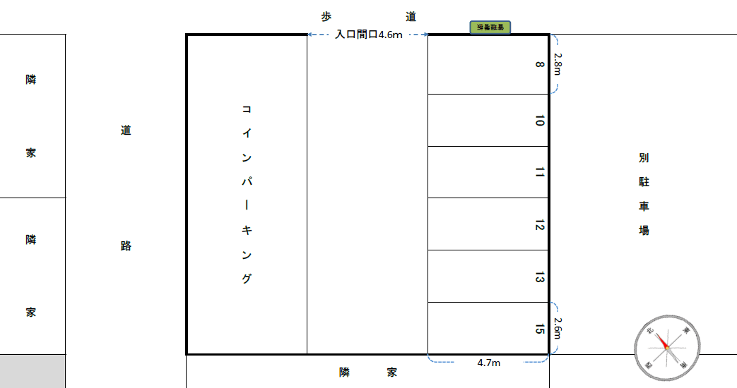 松澤駐車場の駐車配置図