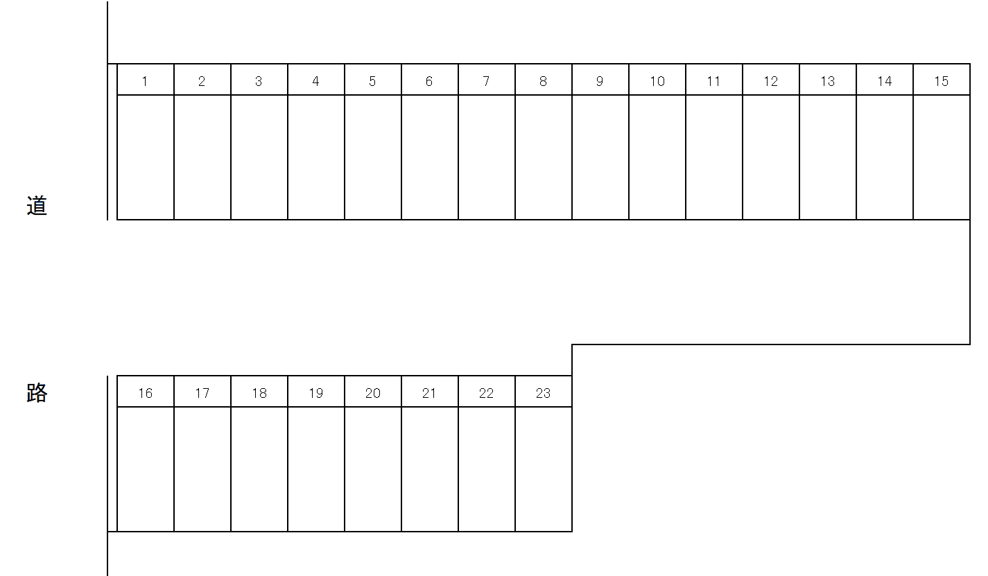 鹿沢南部月極駐車場の駐車配置図
