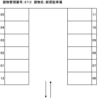 新原駐車場（西伊敷６丁目）の駐車配置図