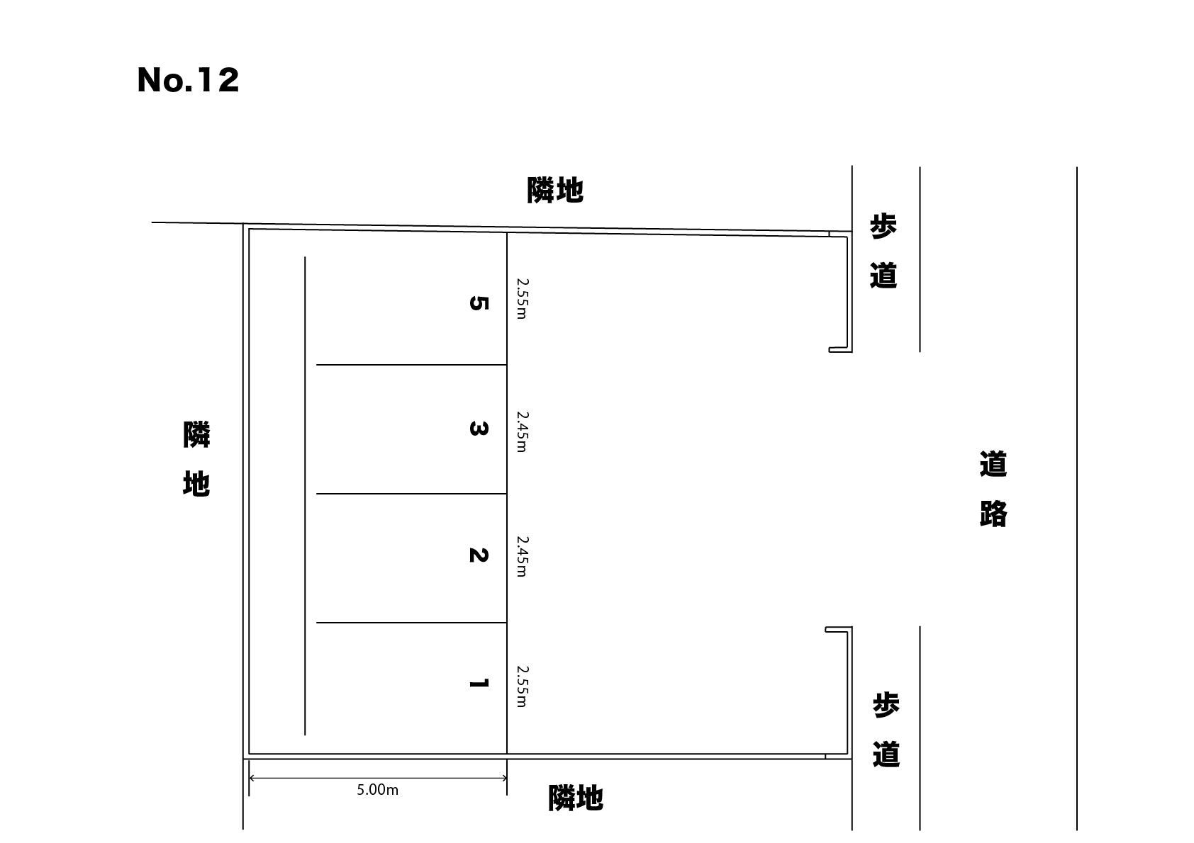 竪川駐車場（No.12）の駐車配置図