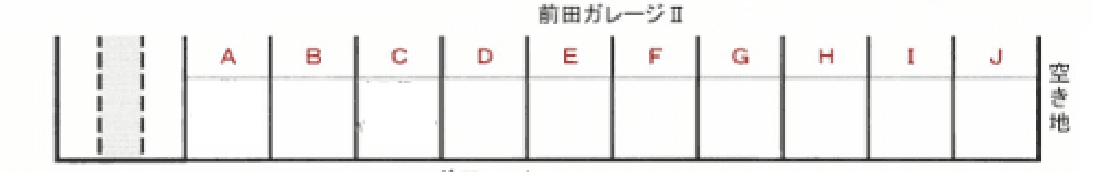 前田ガレージⅡの駐車配置図