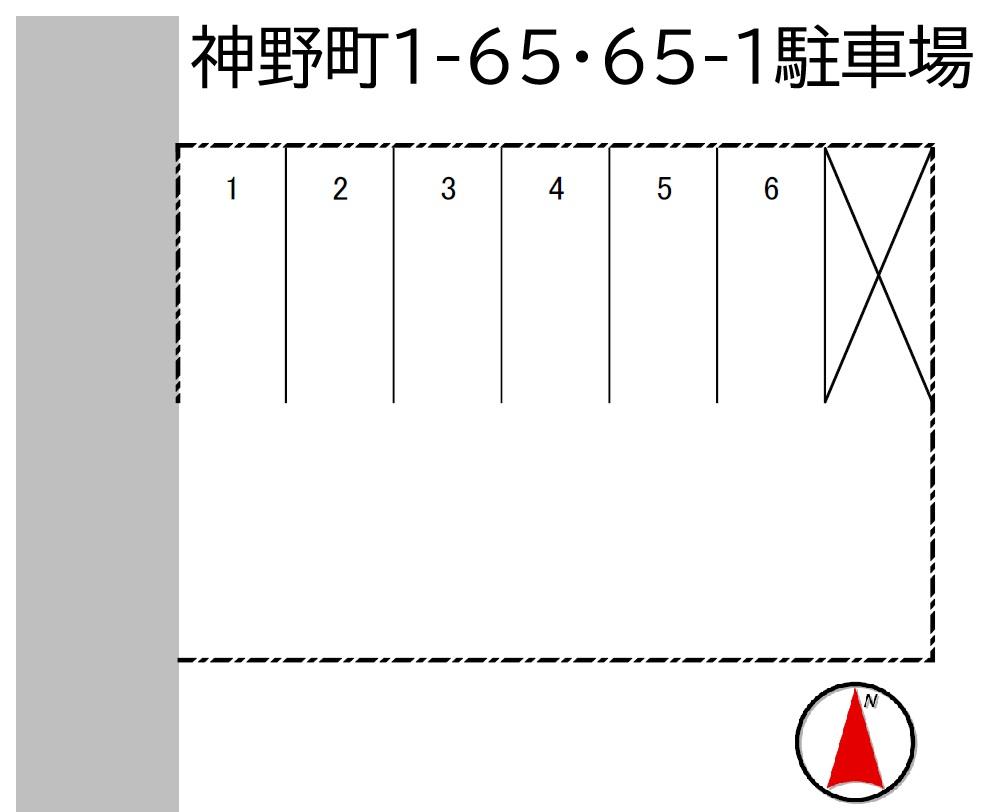 神野町1-65・65-1駐車場の駐車配置図