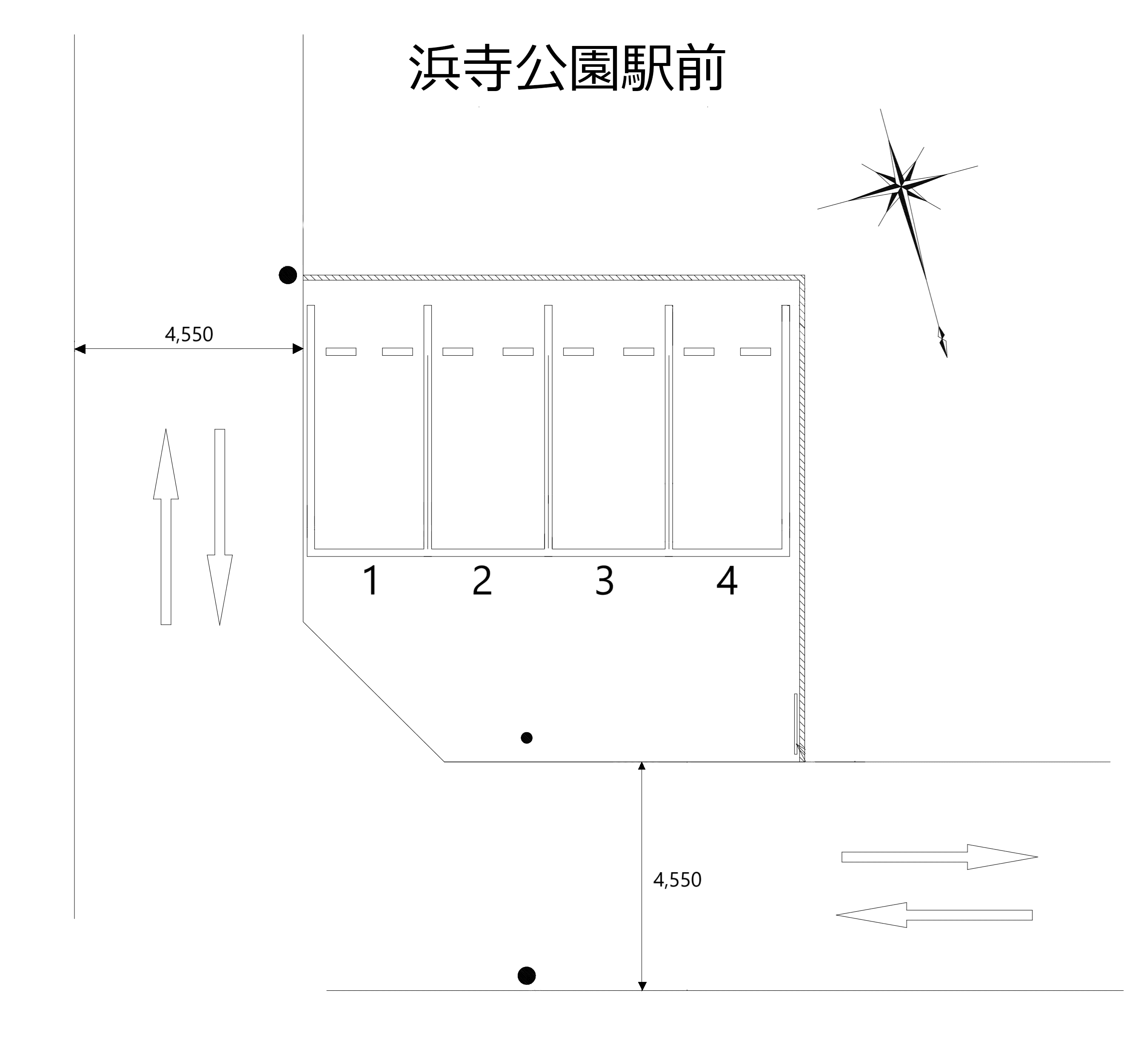 浜寺公園駅前の駐車配置図