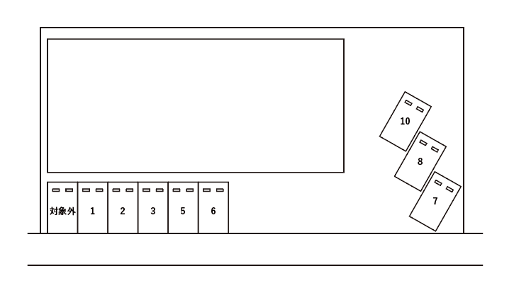 アムールスピカ第二駐車場の駐車配置図