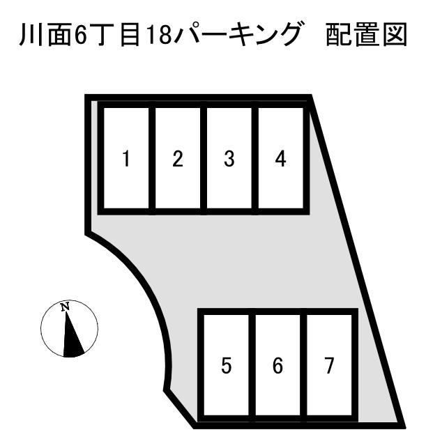 川面６丁目１８駐車場の駐車配置図