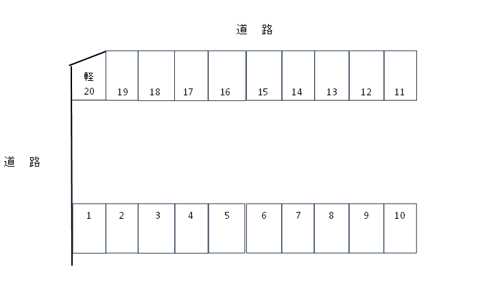 小橋パーキングの駐車配置図