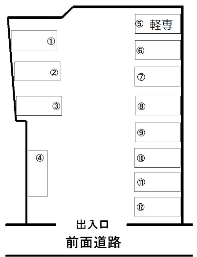 宮里駐車場の駐車配置図