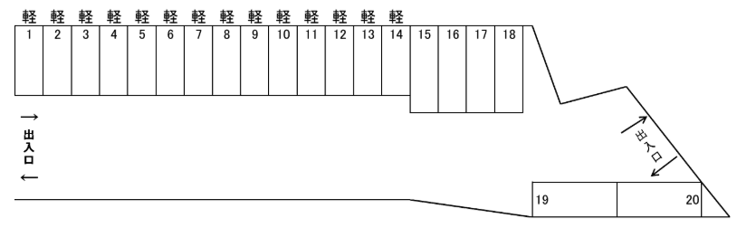 二日市中央3丁目駐車場の駐車配置図