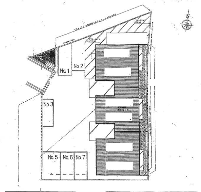 ラモンターニュ招提の駐車配置図