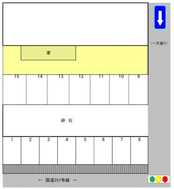 高塚町　KT1　駐車場の駐車配置図