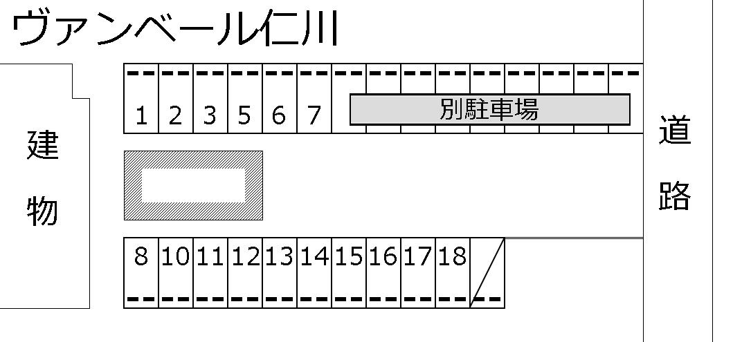 ヴァンベール仁川の駐車配置図