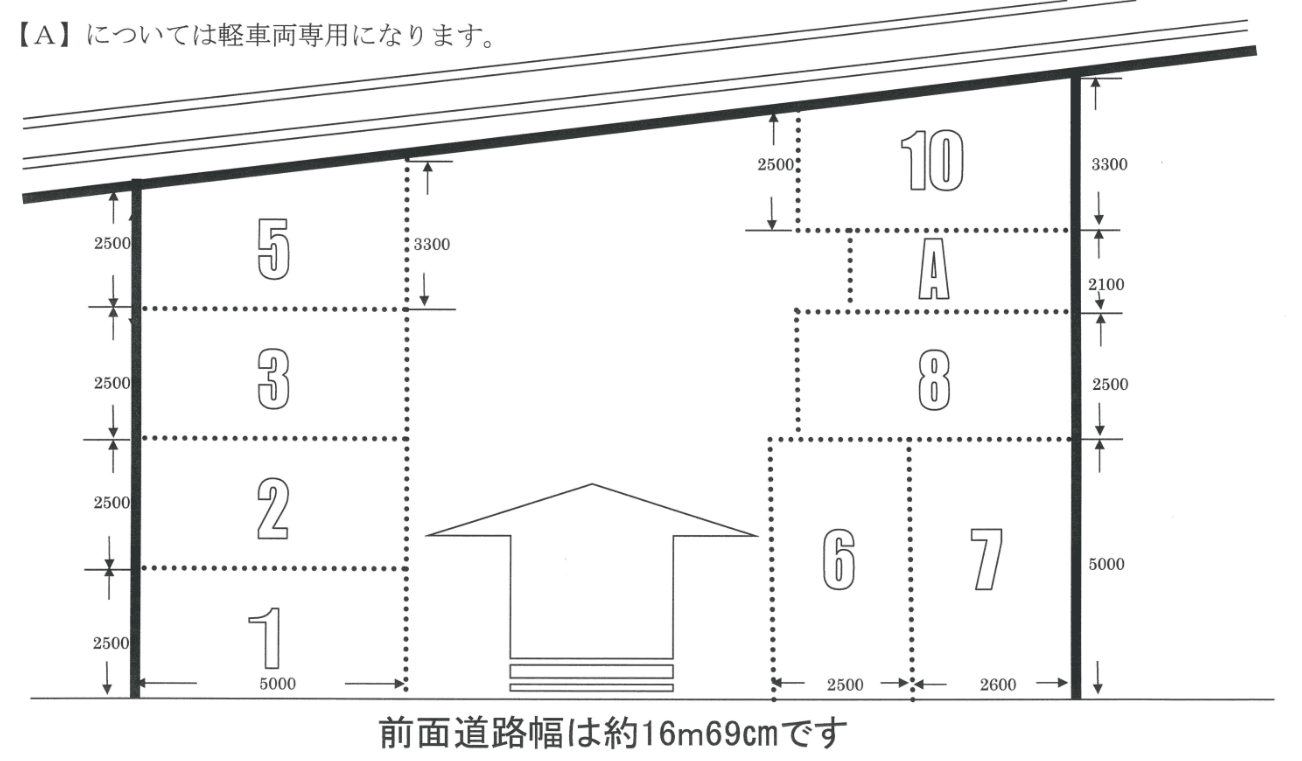Y・Pモータープールの駐車配置図