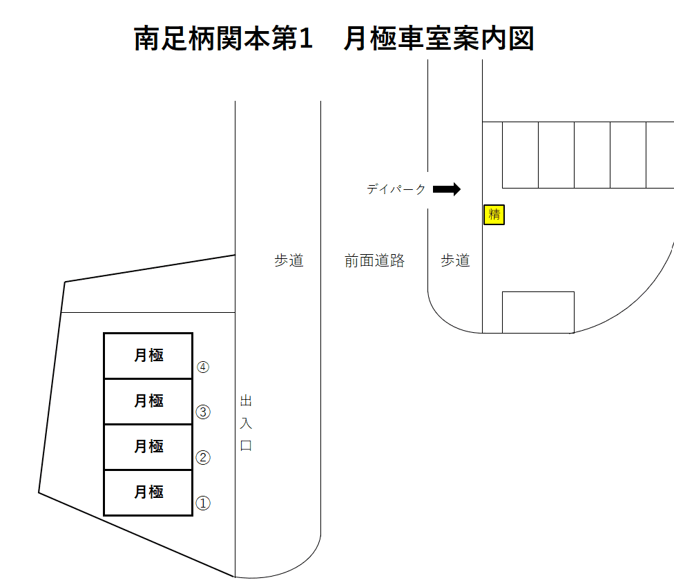 南足柄関本第1の駐車配置図