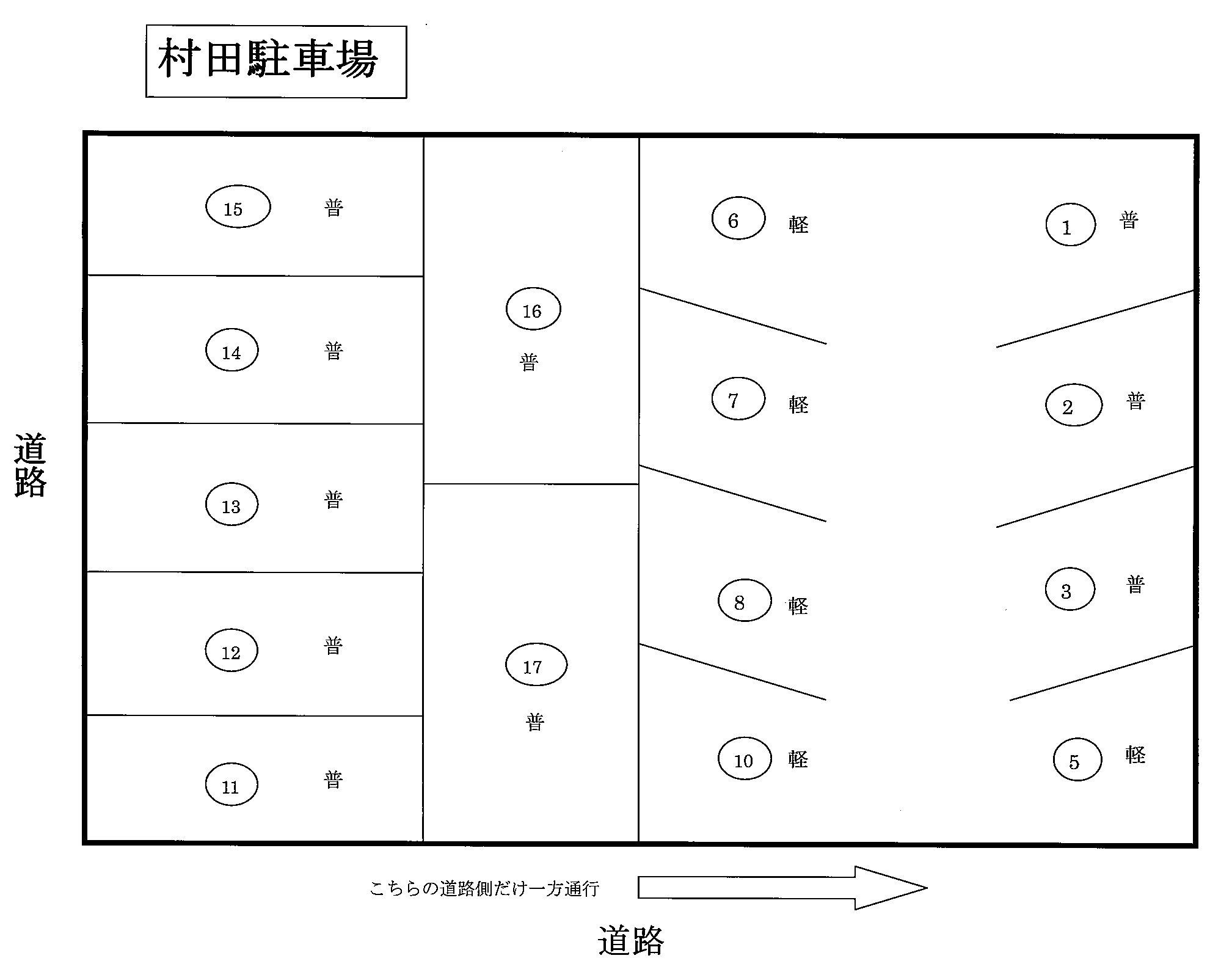 村田駐車場の駐車配置図