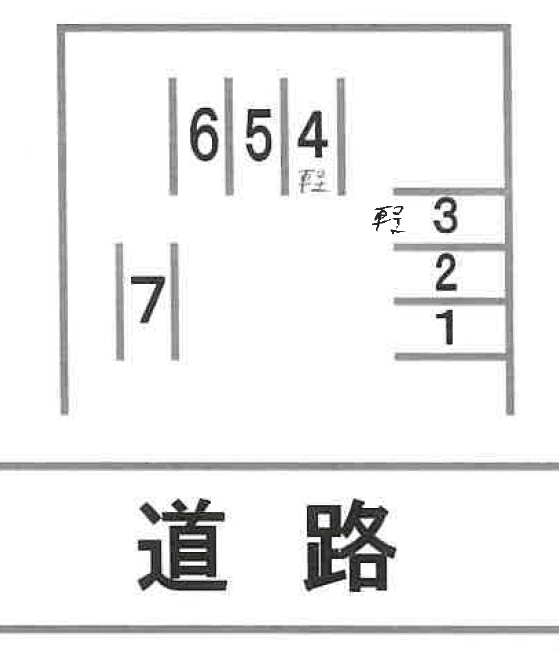 向新田　砂子駐車場の駐車配置図