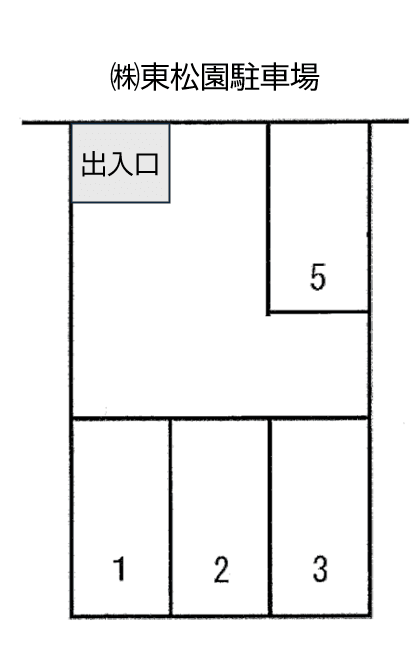 ㈱東松園駐車場の駐車配置図