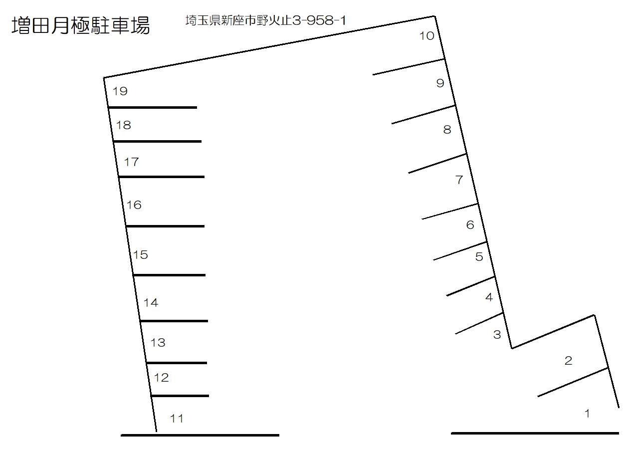 増田月極駐車場の駐車配置図